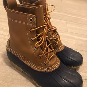 L.L.  Bean Tan/Navy Bean Boots